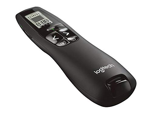 Logitech Professional Presenter R800, Wireless Presentation Clicker Remote with Green Laser Pointer and LCD Display