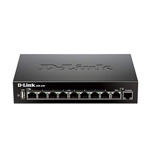 D-Link VPN Router, 8 Port Gigabit with Dynamic Web Content Filtering (DSR-250)