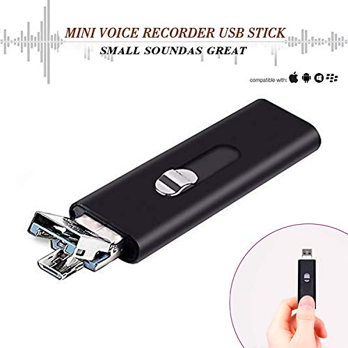 Slim Mini Voice Activated Recorder – Listening Devices USB Flash Drive，22 Hours Battery，8GB - 94 Hours Capacity，Easy to Use USB Memory Stick Sound Recorder lightREC