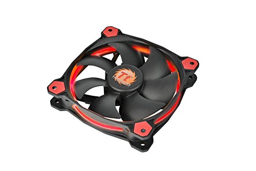 Thermaltake Ring 14 High Static Pressure 140mm Circular Ring Case/Radiator Fan with Anti-Vibration Mounting System Cooling CL-F039-PL14RE-A Red