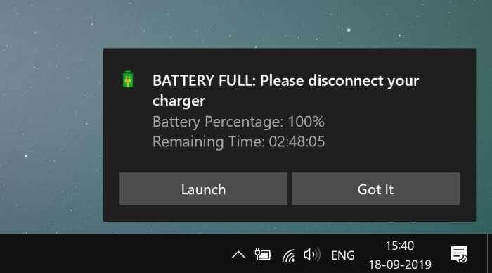 laptop battery full