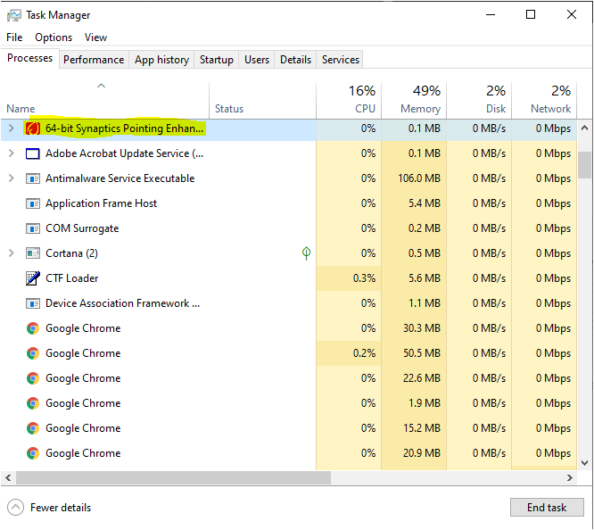 Task manager end task