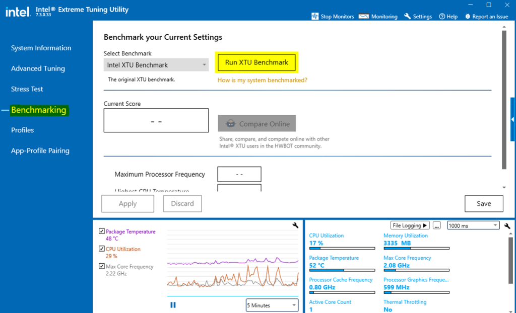 Intel extrema tuning utility benchmarking