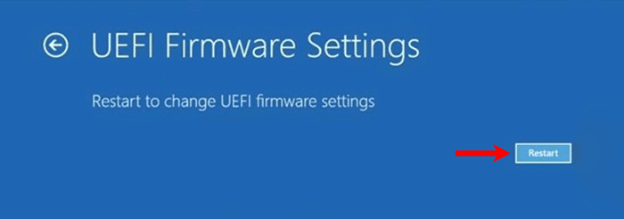 UEFI Firmware Settings Restart